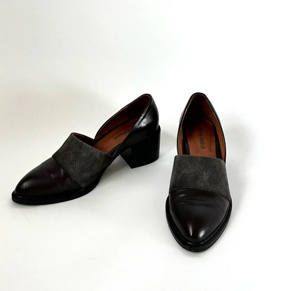 Jeffrey Campbell Chic Brown Loafers Chunky Block Heel ‘Shriver’ D’Orsay Style-8 - Picture 11 of 13